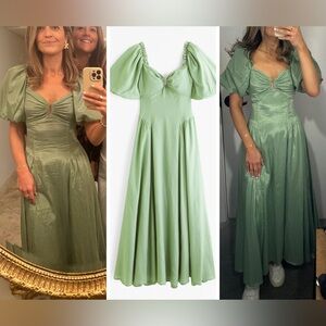 Abercrombie Hardware Drama Puff Sleeve Maxi Dress